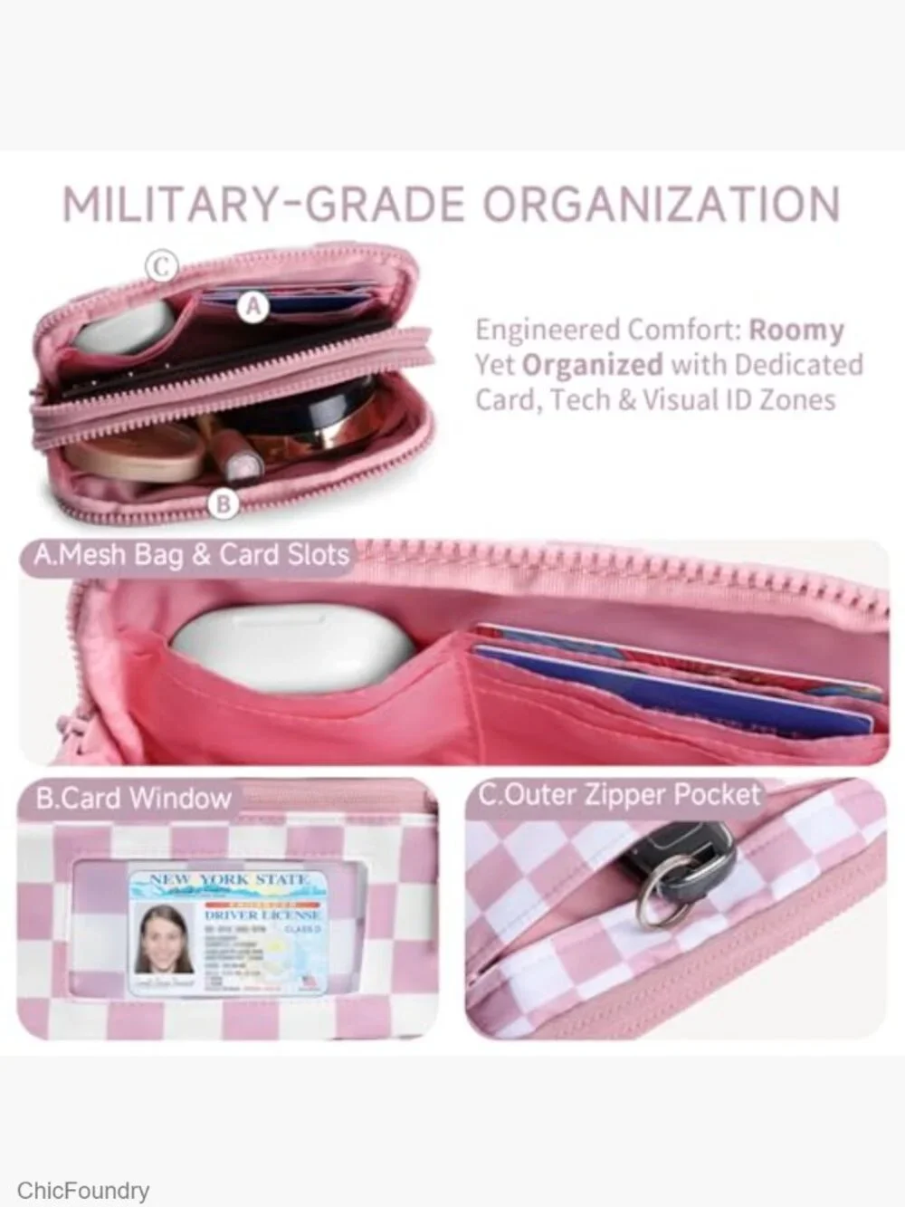 RFID Blocking Wristlet Wallet Crossbody Nylon